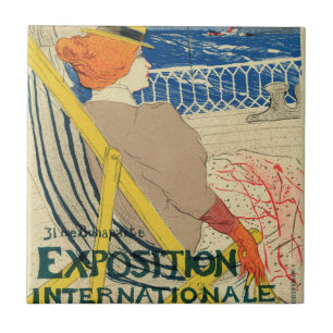 Salon des Cents by Toulouse Lautrec, Art Nouveau Tile