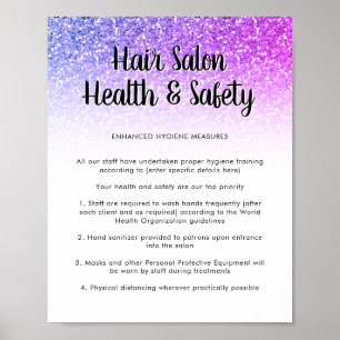 Salon des cheveux affiche de sécurité sanitaire Pa