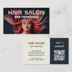 Salon des cheveux Photo QR Code Carte de visite