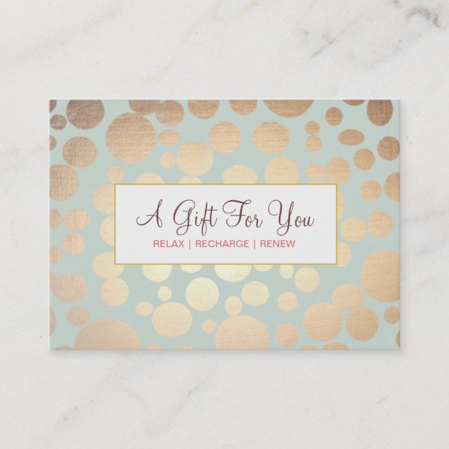 Salon et Spa Faux Gold Leaf Look Certificat cadeau (Devant)