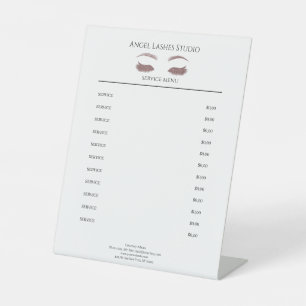 Salon Eye Lashes Extension  Rose Gold Pedestal Sign