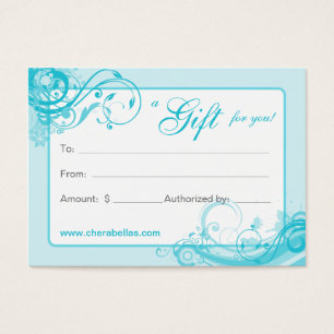 Salon Gift Card Spa Floral Swirls BB