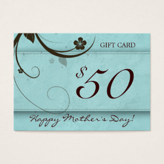 Salon Gift Card Spa Flower watery blue $50