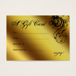 Salon Gift Card Spa Gold Floral Butterfly