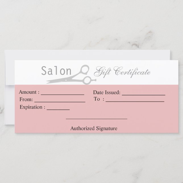Salon Gift Certificate (Front)