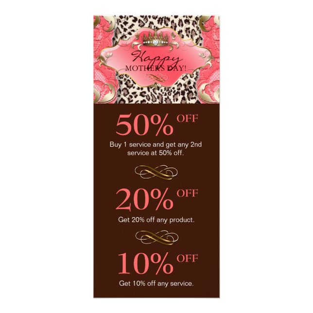 Salon GIFT CERTIFICATE Crown Leopard Coral Brown (Front)