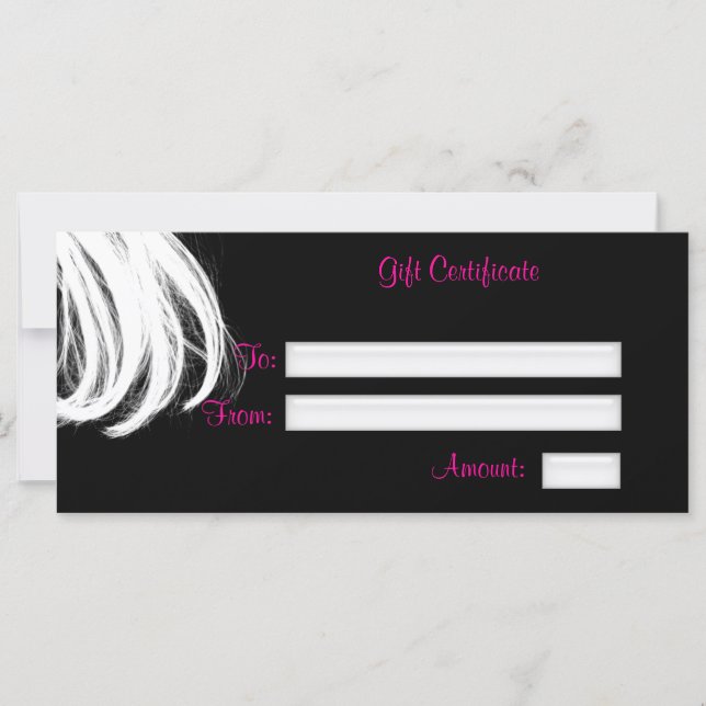 Salon Gift Certificate, Rack Card (Front)