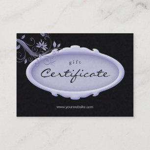 Salon Gift Certificate Spa Floral Purple Black