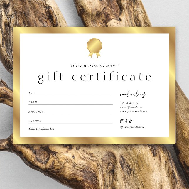 Salon Glam Gold Effect Modern Gift Certificate (Creator Uploaded)