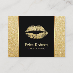 Salon Gold Glitter Lips Makeup Artist Appointment