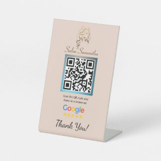 Salon Google Review Pedestal Stand Sign
