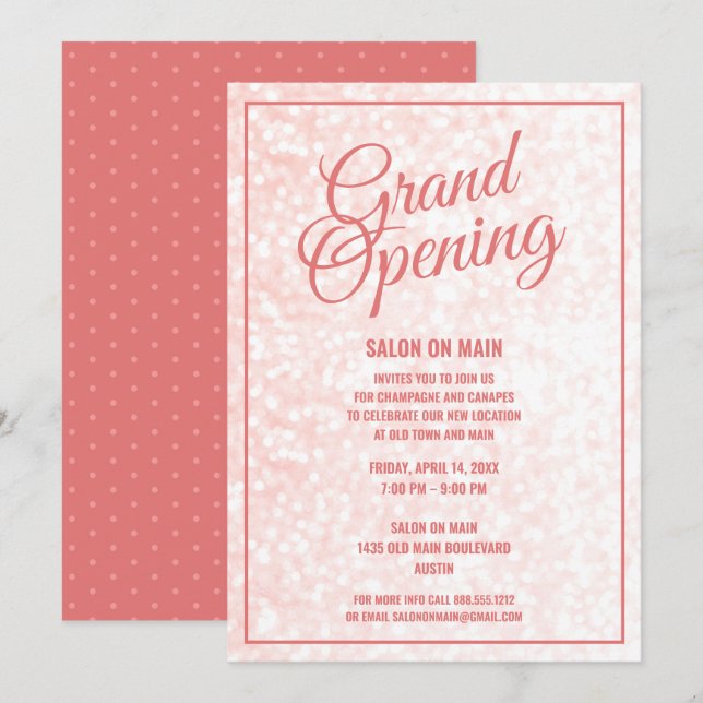 Salon Grand Opening | Open House Beauty Spa Invitation (Front/Back)