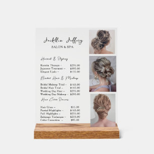 Salon Hair Stylist Price List Acrylic Sign