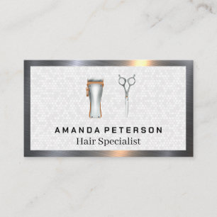 Salon Hair Tools   Geometric Tile Pattern Business Card