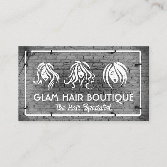 Salon Haircut Styles | Brick Wall Lights  Business Card (Front)