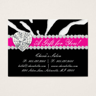 Salon Jewellery Gift Card Zebra Animal Lips Pink