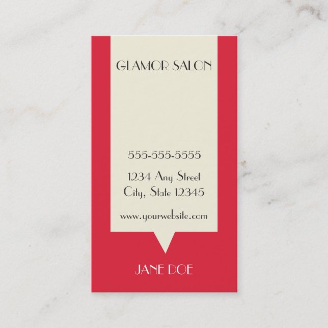 Salon Loyalty Business Card Punch Card (Front)