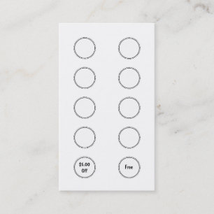 Salon Loyalty Business Card Punch Card