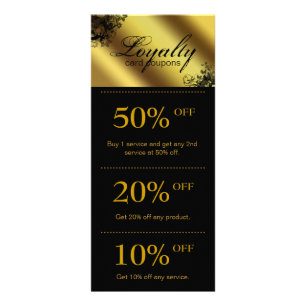 Salon Marketing Cards Gold Floral Butterfly