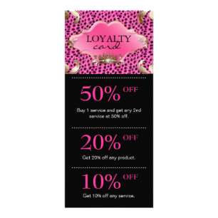Salon Marketing Cards Leopard Jewellery Crown Pink