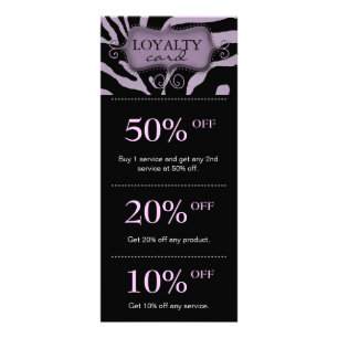 Salon Marketing Cards Purple Zebra