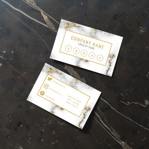 Salon modern gold marble loyalty card. card