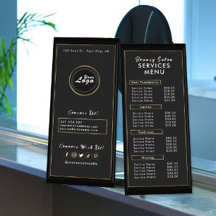 Salon Moderne Noir et Or Ajouter un logo Menu des