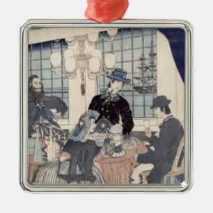 Salon of a house of foreign merchants at metal ornament