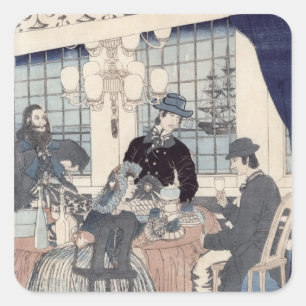 Salon of a house of foreign merchants at square sticker
