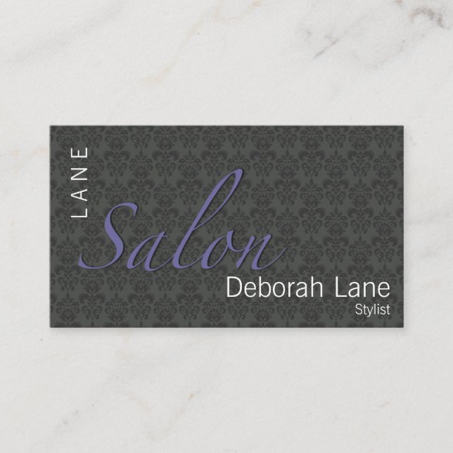 Salon on Damask Business Card (Front)