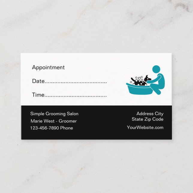 Salon pour animaux de compagnie Grooming Cartes de (Devant)