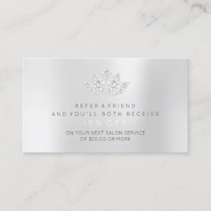 Salon Referral Card Silver Grey VIP Diamond Lotus