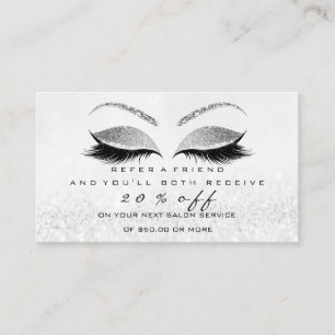 Salon Referral Card Silver Makeup Lashes Extension
