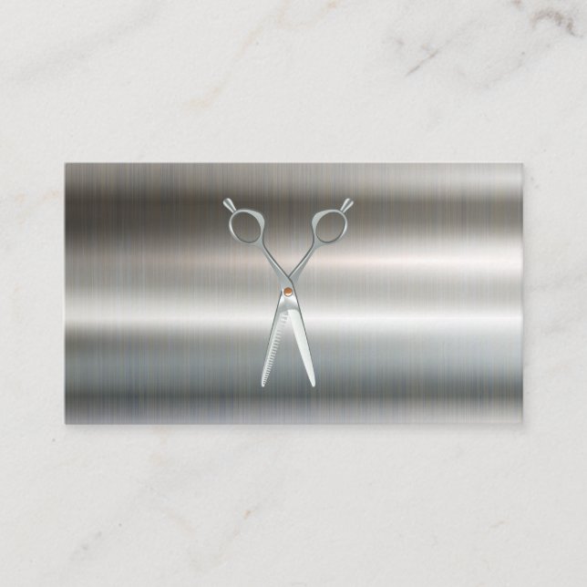 Salon Scissors | Barber | Metallic  Business Card (Front)