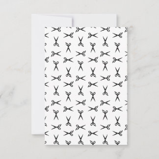 Salon Scissors Barbershop CUSTOM BACKGROUND COLOR Thank You Card