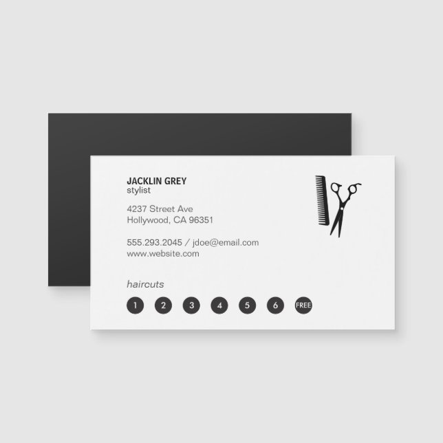 Salon Scissors & Comb (punch card 7) (Front/Back)