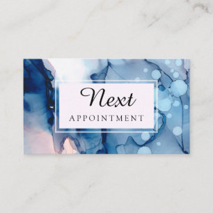 *~* Salon & Spa Blue Chic Abstract Artistic Appointment Card