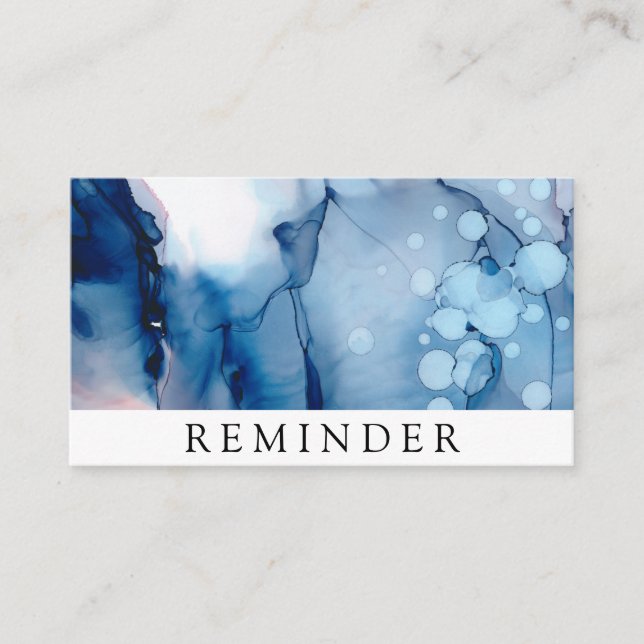 *~* Salon & Spa Blue Chic Abstract Artistic Appointment Card (Front)