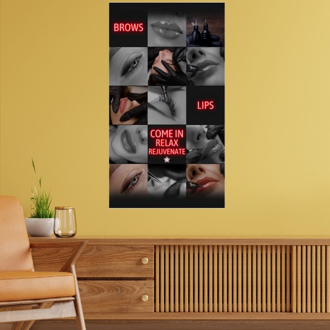 Salon Spa Brows Lips Come In Relax Rejuvenate  Poster (Living Room 2)