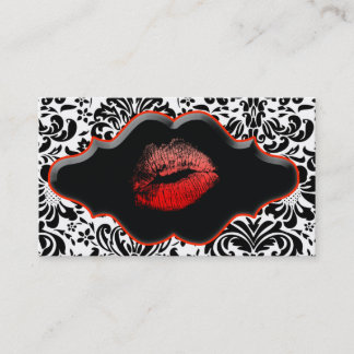 Salon Spa Business Card Red Lips