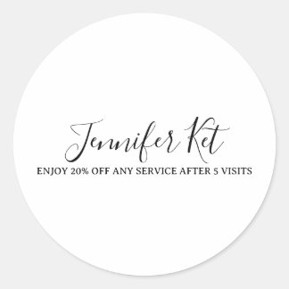 Salon spa business discount offer website visits a classic round sticker