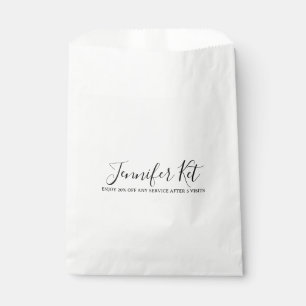 Salon spa business discount offer website visits a favour bag