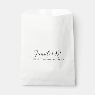 Salon spa business discount offer website visits a favour bag