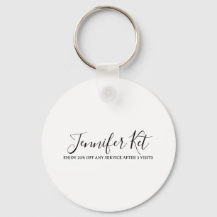 Salon spa business discount offer website visits a keychain
