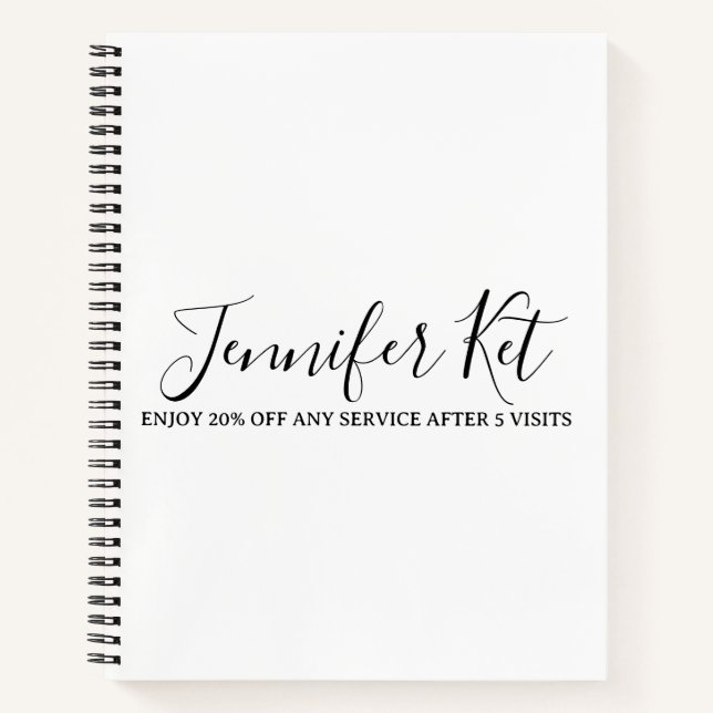 Salon spa business discount offer website visits a notebook (Front)