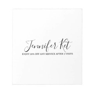 Salon spa business discount offer website visits a notepad
