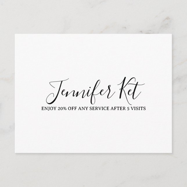Salon spa business discount offer website visits a postcard (Front)