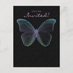Salon Spa Butterfly Postcard Invitation Purple