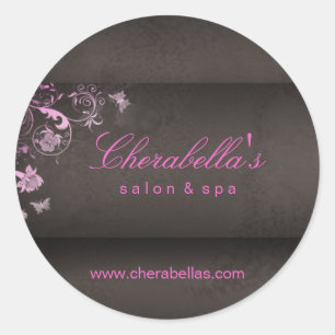Salon spa butterfly sticker pink brown