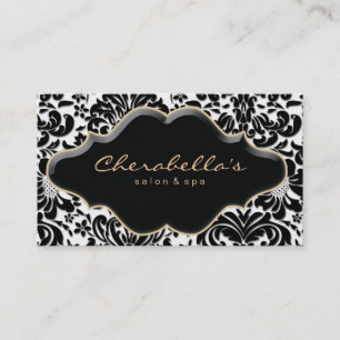 Salon Spa Carte de visite Gold Finition Damask